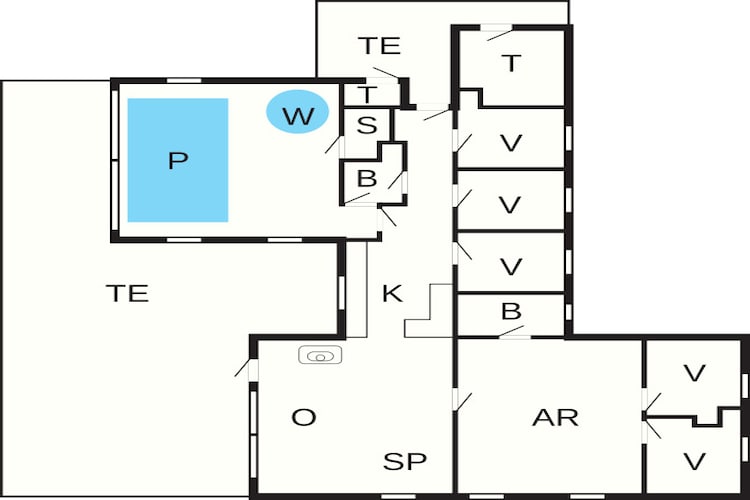 Luxe zwembadvilla in Marielyst -- By Traum Ferienwohnungen-Plattegrond