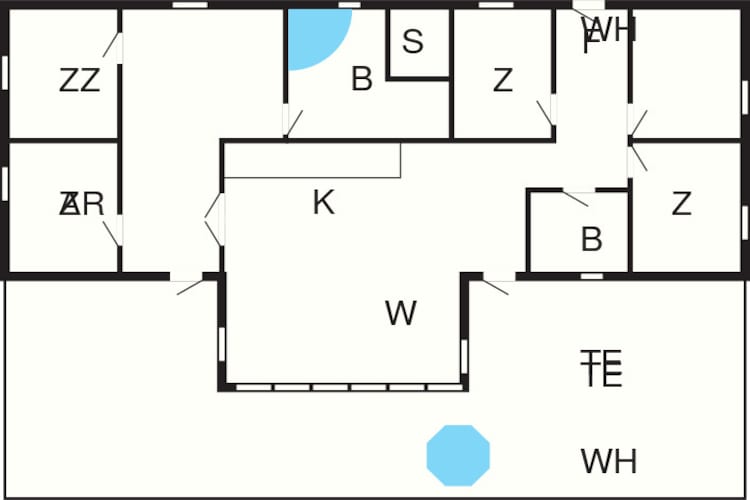 14 persoons vakantie huis in Væggerløse-Plattegrond