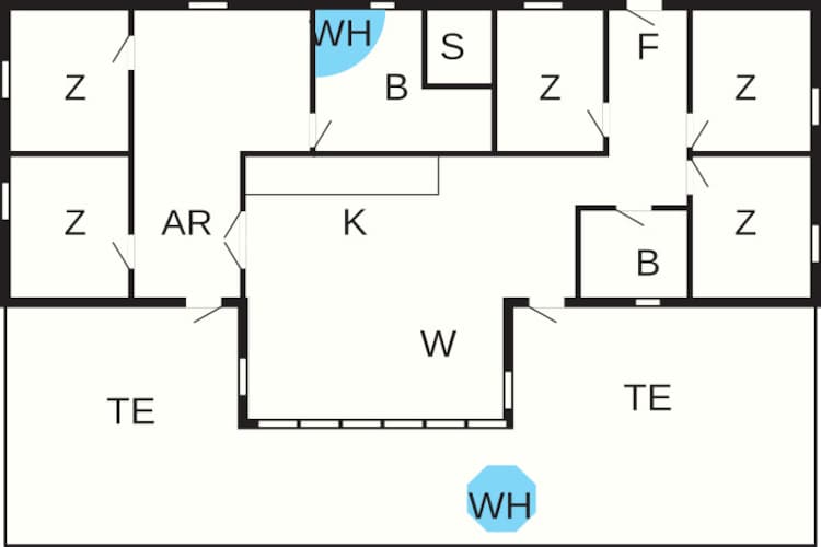 14 persoons vakantie huis in Væggerløse-Plattegrond