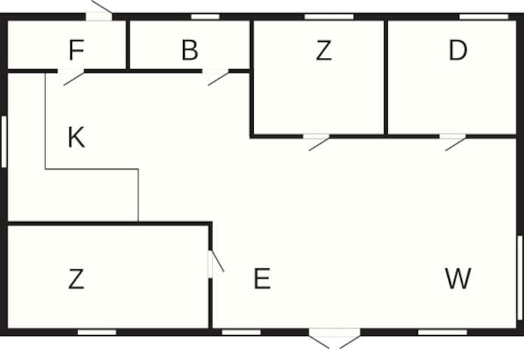 Rustieke Cottage nabij Kvie Lake-By Traum-Plattegrond