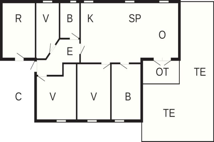 Moderne toevlucht bij Skovmose-By Traum-Plattegrond