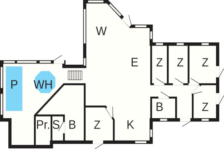 10 persoons vakantie huis in Rudkøbing-Plattegrond
