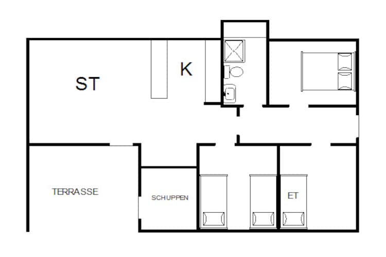 6 person holiday home in Blåvand-Floor plan