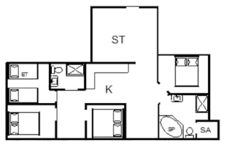 Maison de vacances pour 9 a Fanø-Plan d'étage