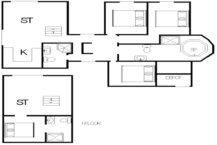 Luxe Panoramische Cottage in Rindby-By Traum-Plattegrond