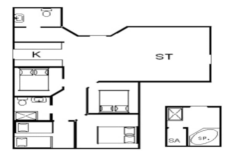 Kusttoevlucht in Rindby-By Traum-Plattegrond