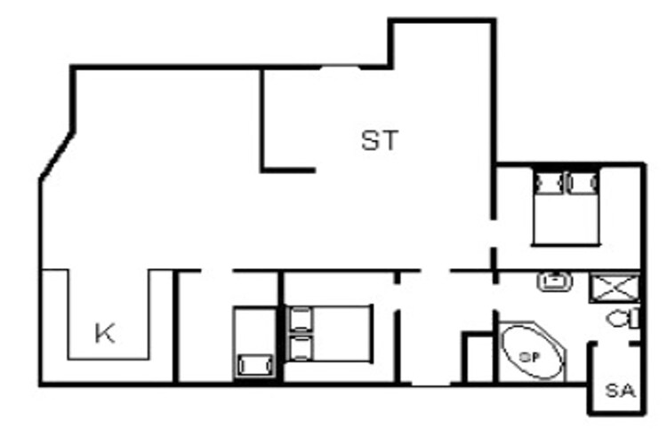 5 persoons vakantie huis in Henne-Plattegrond