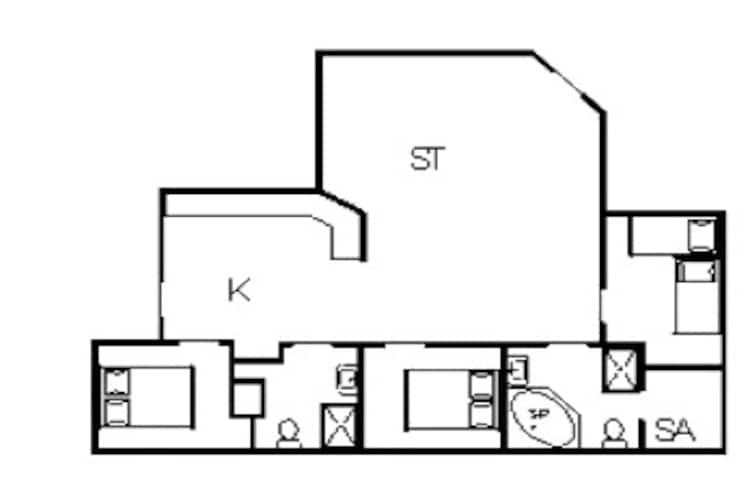 6 persoons vakantie huis in Henne-Plattegrond