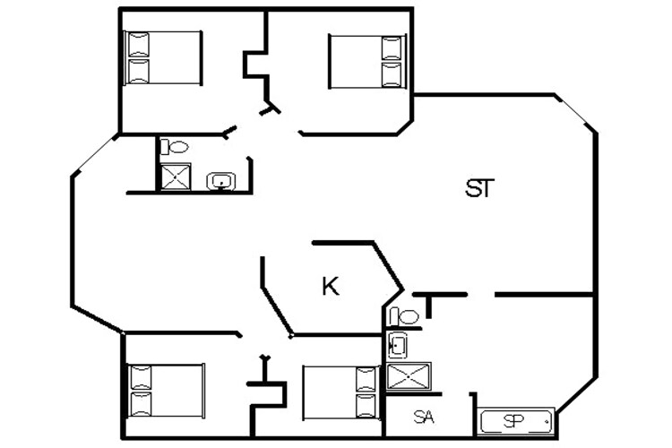 8 persoons vakantie huis in Nørre Nebel-Plattegrond