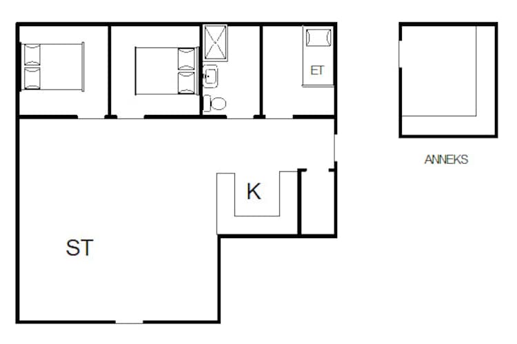 6 Personen Ferienhaus in Nørre Nebel - Grundriss