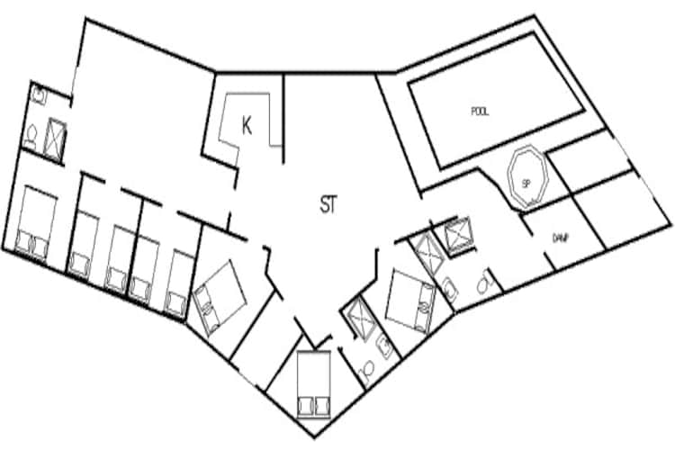 14 person holiday home in Blåvand-Floor plan
