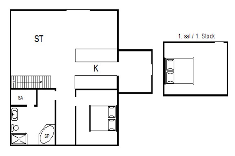 4 persoons vakantie huis in Blåvand-Plattegrond