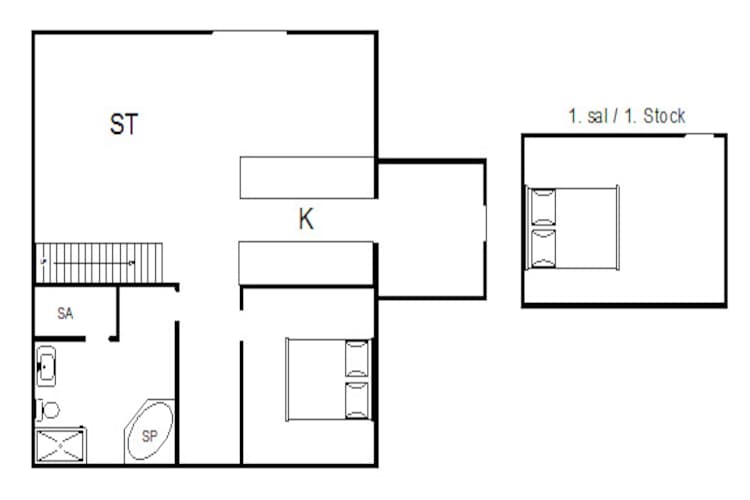 4 persoons vakantie huis in Blåvand-Plattegrond