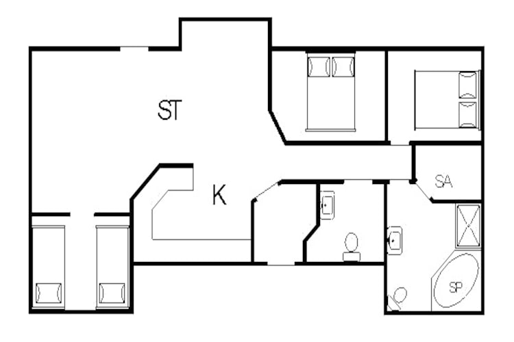 6 person holiday home in Tarm - Floor plan