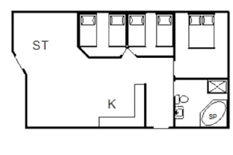 Afgelegen Gezellige Huisje in Skaven-By Traum-Plattegrond