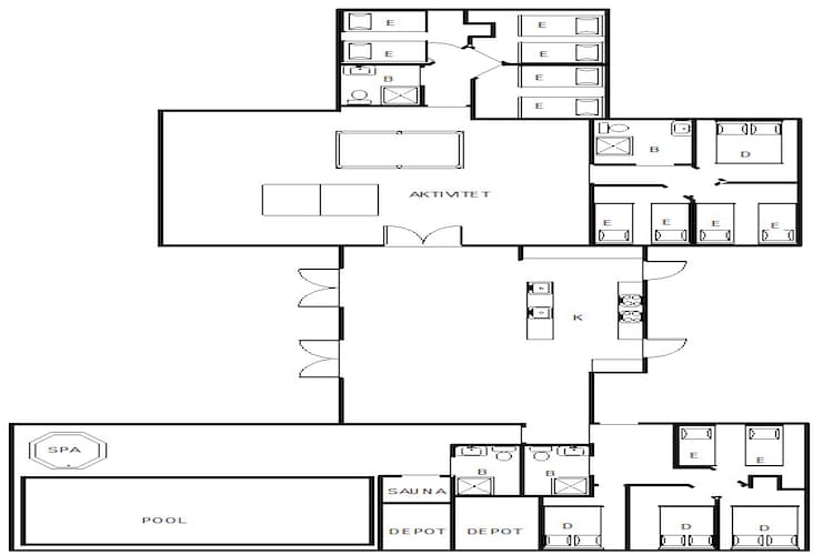 Maison de vacances pour 26 a Nørre Nebel-Plan d'étage