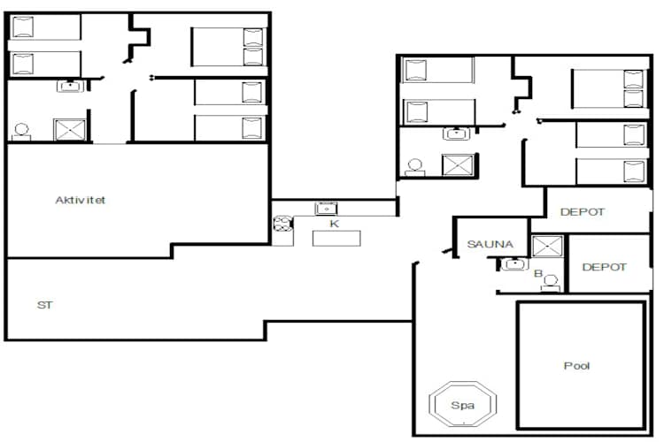 16 persoons vakantie huis in Nørre Nebel - Plattegrond
