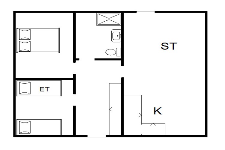 5 person holiday home in Hemmet-Floor plan