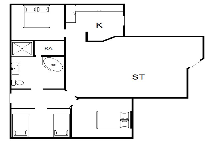 Sereen toevluchtsoord in Henne By-By Traum-Plattegrond