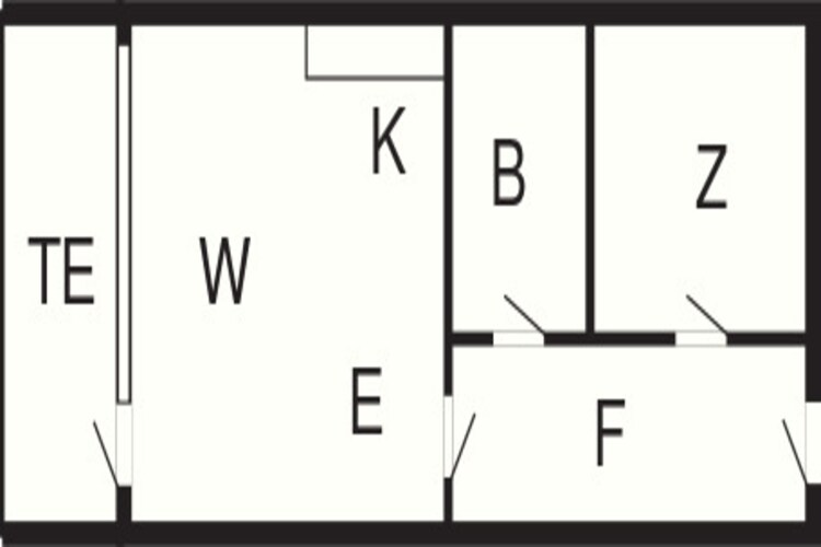 2 room,ground,31m2 - Plattegrond