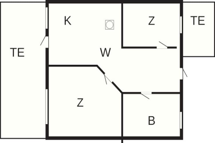 5 persoons vakantie huis in Aakirkeby-Plattegrond