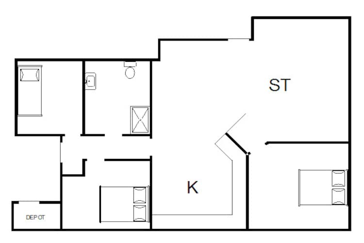 5 person holiday home in Tarm-Floor plan