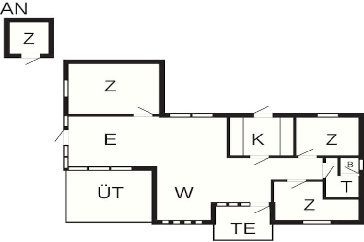 8 persoons vakantie huis in Knebel-Plattegrond