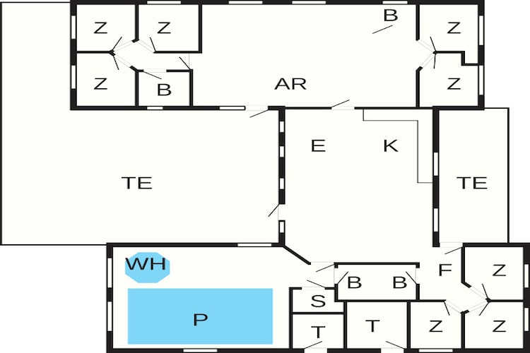 20 persoons vakantie huis in Løkken-Plattegrond