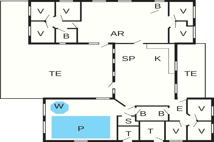 20 persoons vakantie huis in Løkken-Plattegrond