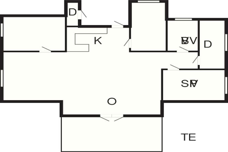 Sereen kusttoevluchtsoord in Haurvig-By Traum-Plattegrond