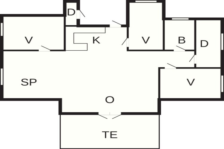 Sereen kusttoevluchtsoord in Haurvig-By Traum-Plattegrond