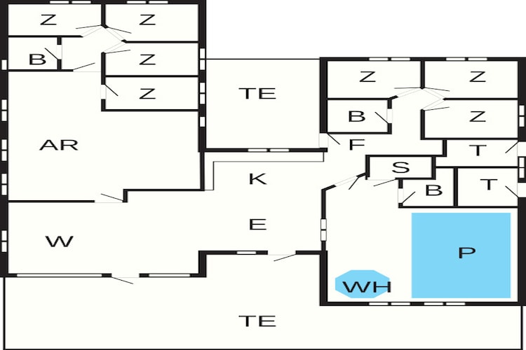 18 persoons vakantie huis in Grenaa-Plattegrond