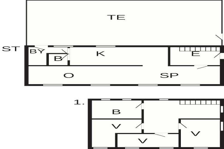 Moderne strandtoevlucht in Lokken-By Traum-Plattegrond