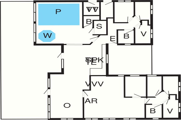 18 persoons vakantie huis in Ringkøbing-Plattegrond