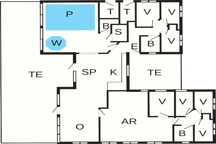 18 persoons vakantie huis in Ringkøbing-Plattegrond