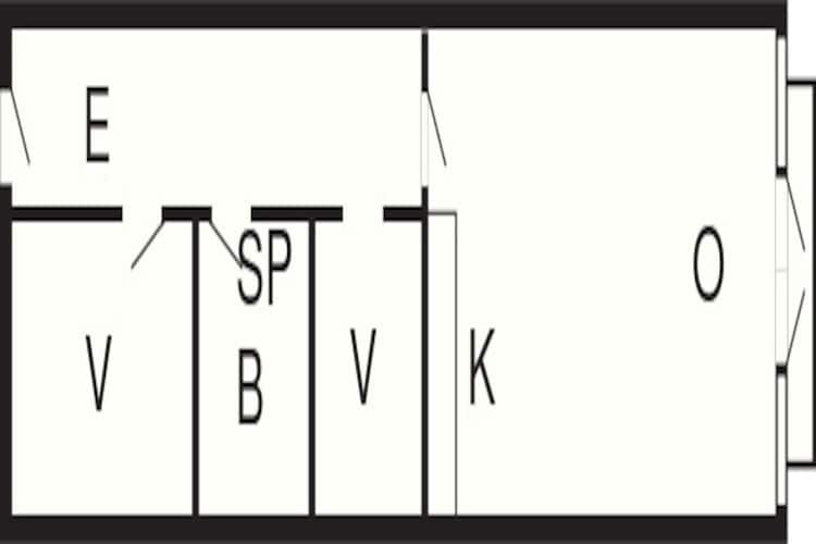 2½ room renovated,partially seaview - Plattegrond