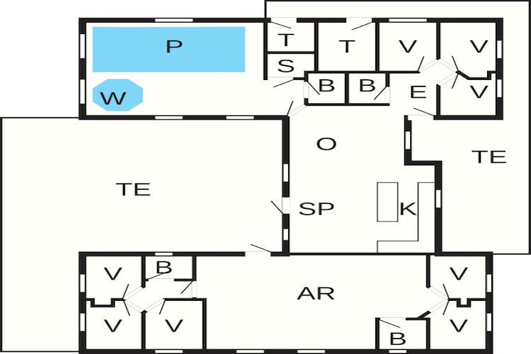 22 persoons vakantie huis in Idestrup-Plattegrond