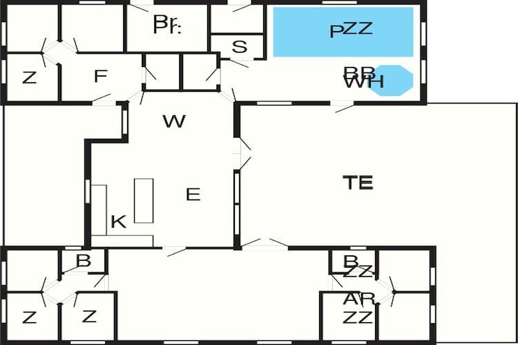 24 persoons vakantie huis in Hasselberg-Plattegrond