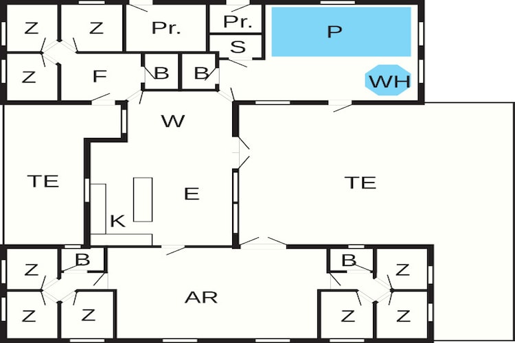 24 persoons vakantie huis in Hasselberg-Plattegrond