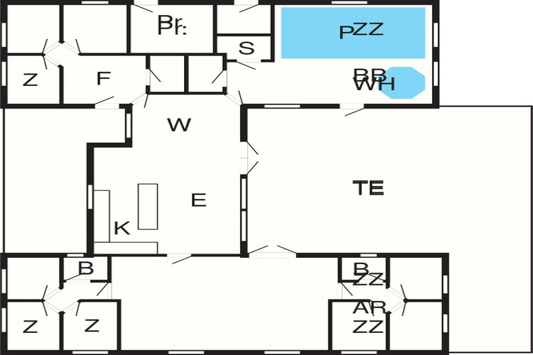 24 persoons vakantie huis in Hasselberg-Plattegrond