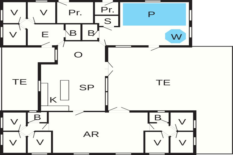 24 persoons vakantie huis in Hasselberg-Plattegrond