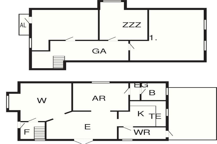 Maison de vacances pour 5 a Holeby-Plan d'étage