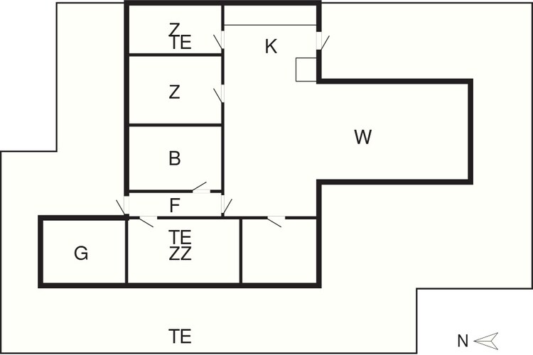 6 persoons vakantie huis in Knebel-Plattegrond