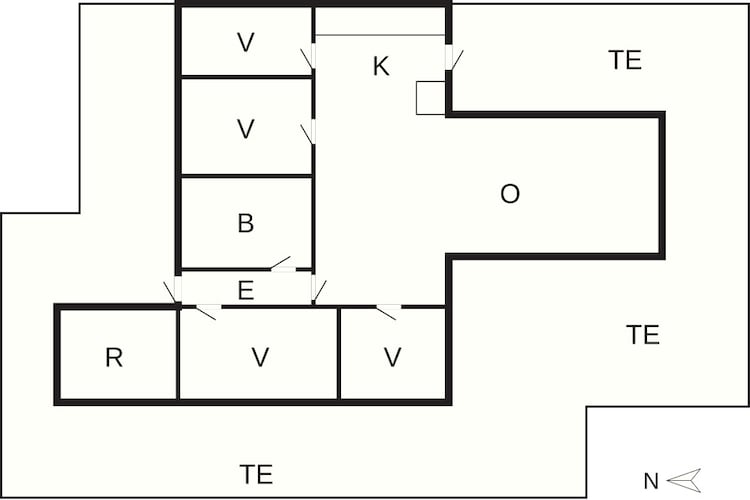 6 persoons vakantie huis in Knebel-Plattegrond
