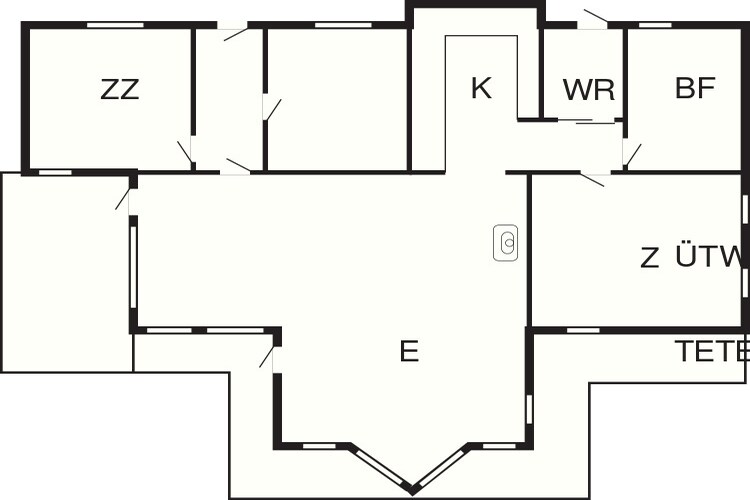 8 persoons vakantie huis in Væggerløse-Plattegrond