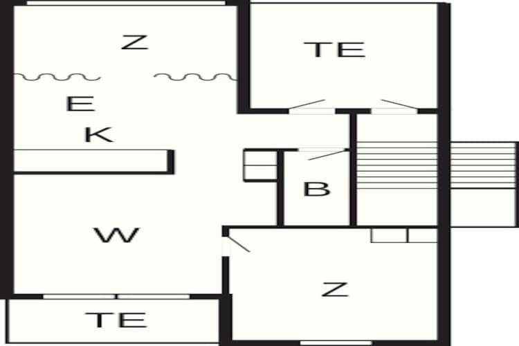 2½ room,ground floor-Plattegrond