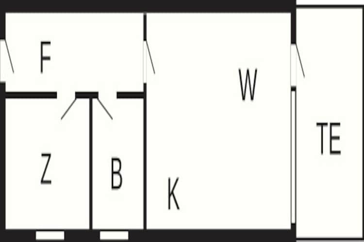 2 room,ground/1 st floor-Plattegrond