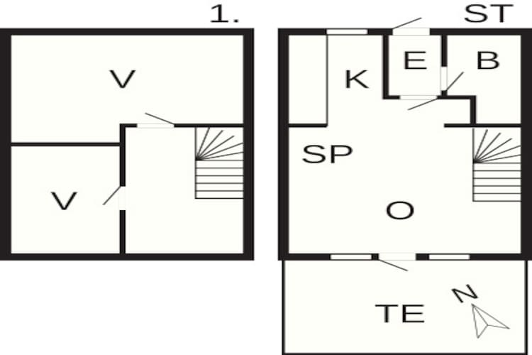 3 room,m/seaview.,2 levels-Plattegrond
