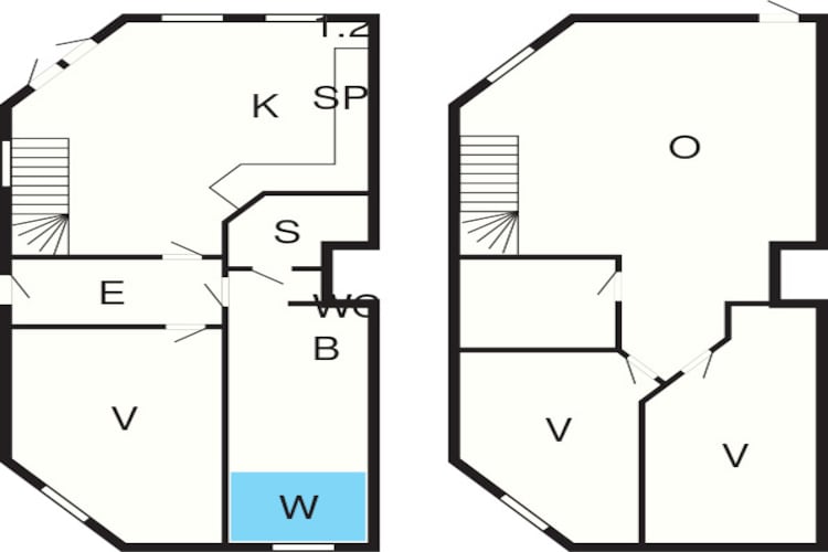 4½ room,1+2 floor w/seaview - Plattegrond
