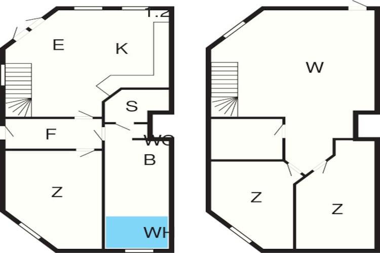 4½ room,1+2 floor w/seaview - Plattegrond